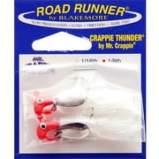 Road Runner Crappie Tamer, Red, White Underspin Fishing jig.