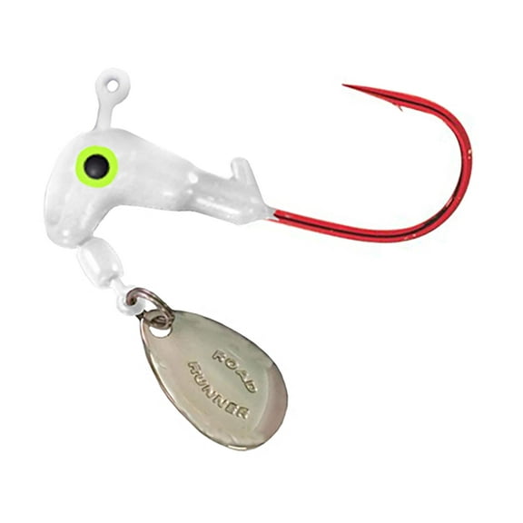 Road Runner Original Barbed Head 1/8oz Underspin Jighead White 8PK