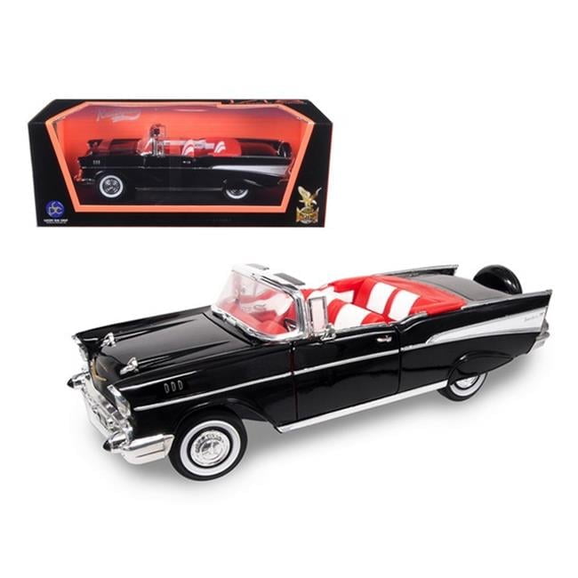 Black and Red Diecast 1957 Chevrolet Bel Air Convertible Model Car