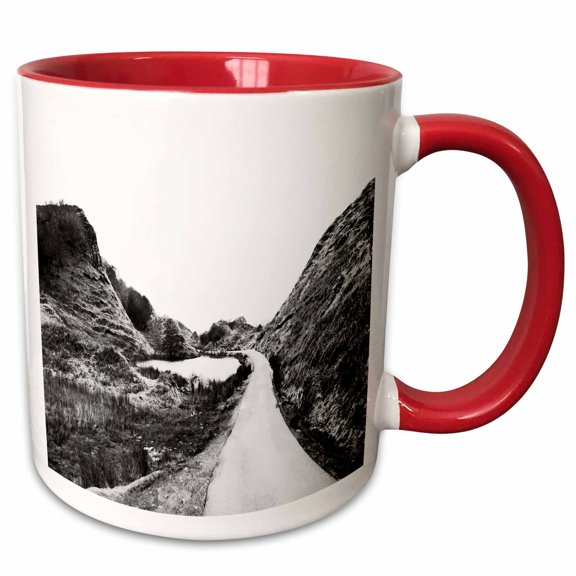 3drose, Road Through Fairy Glen, Isle of Skye, 11oz Two-tone Red Mug