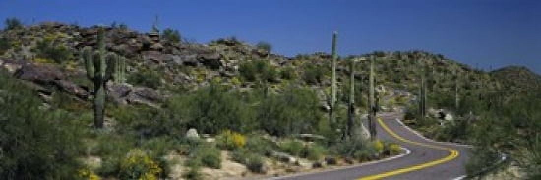 Road Through The Desert Phoenix Arizona USA Canvas Art - Panoramic Images (18 x 6)