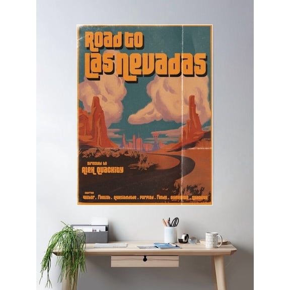 Road To Las Nevadas Vintage Poster Dreamsmp Poster Wall Art, Modern Wall Decor For Living Room Bedroom, 8x12 UNFRAMED