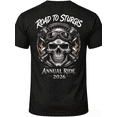 Road To Sturgis Annual Ride 2026 T-Shirt, Skull Piston Graphic Tee, Men ...