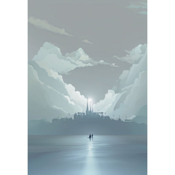 Road To The Castle Digital Fantasy Illustration - 12" x 18" Art Print Wall Decor