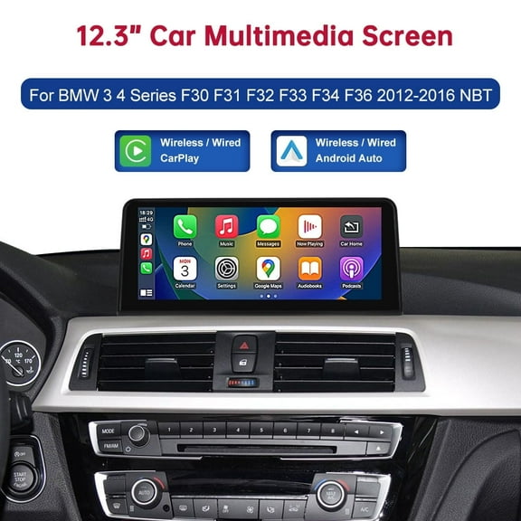 Road Top 12.3 inch Car Multimedium for BMW 3&4 Series F30 F31 F32 F33 F34 F36 2012-2016 With NBT System Car Touch Screen Wireless CarPlay Android Auto Car Stereo Multimedia Radio Receiver Bluetooth