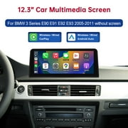 Road Top Car Stereo Bluetooth Wireless Apple Carplay for BMW 3 Series E90 E91 E92 E93 2005-2011 Without Screen 12.3 Inch Touchscreen Wireless Android Auto GPS Navigation
