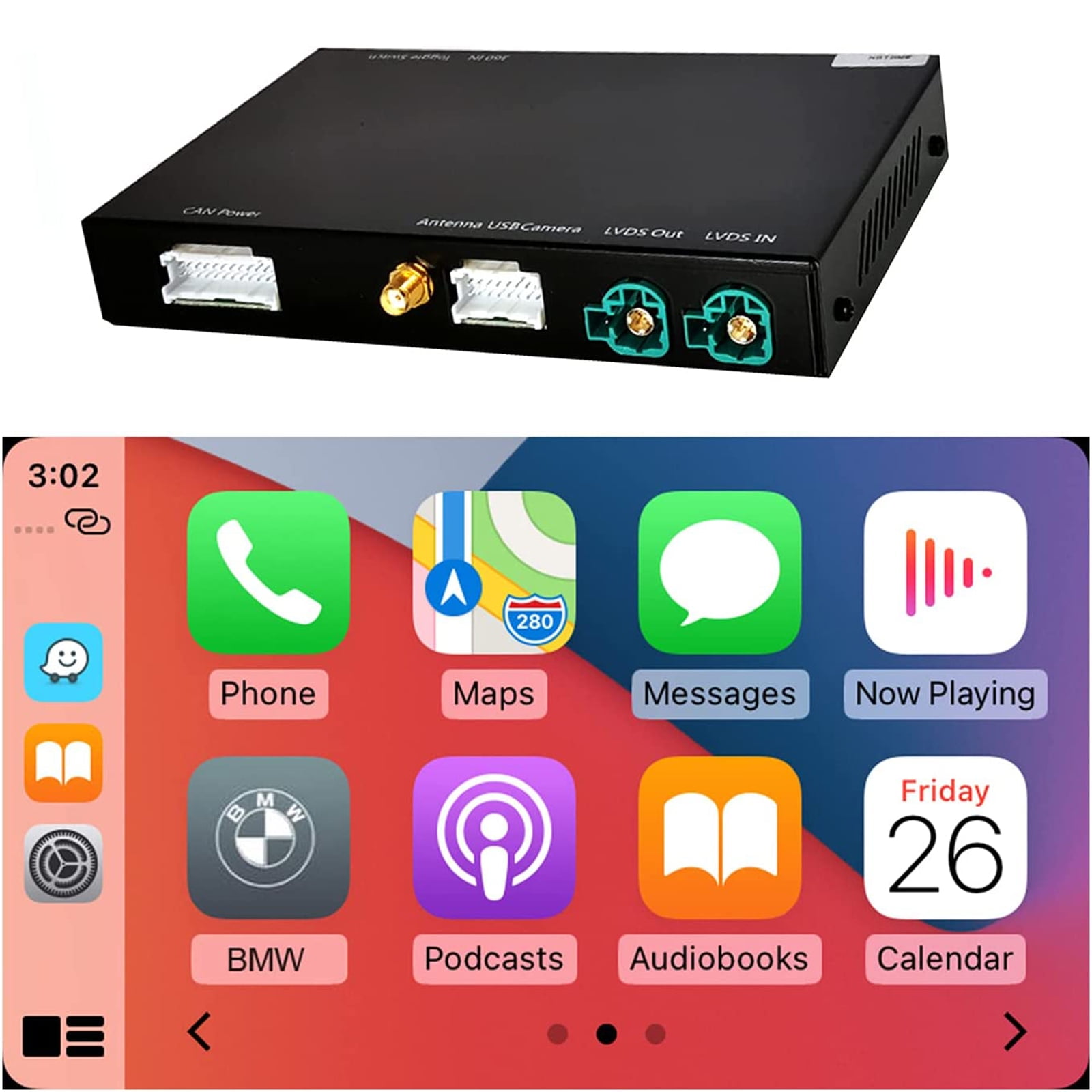 Road Top Wireless CarPlay for BMW 1-7 Series, X-Series, Compatible
