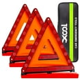 thumbnail image 1 of Road Triangle DOT Approved, Reflector Warning Safety Triangles Kit for Vehicles, Roadside Emergency Triangles 3 pack, 1 of 7