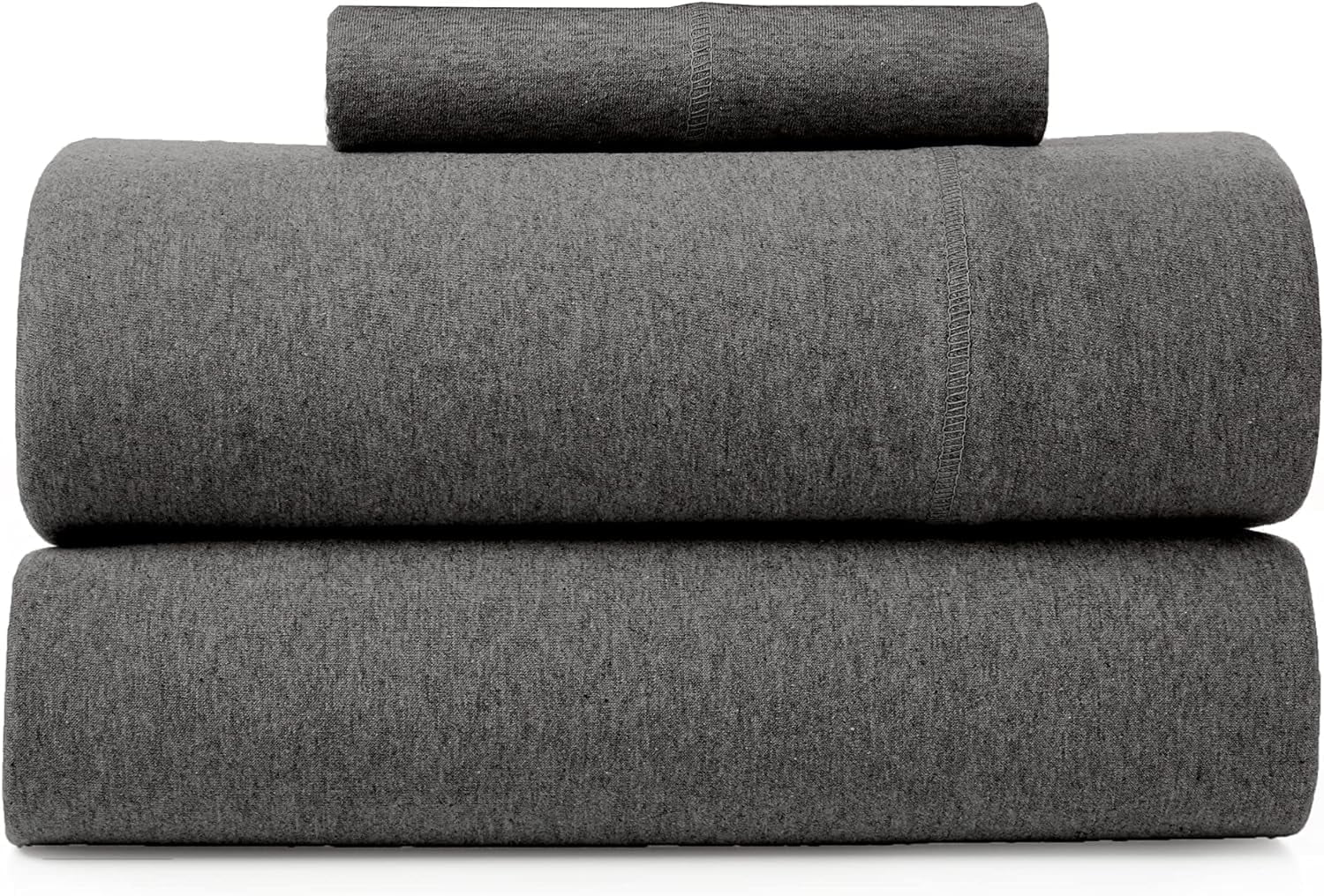 Twin Dark Gray Cotton Polyester Jersey Knit Sheet Set