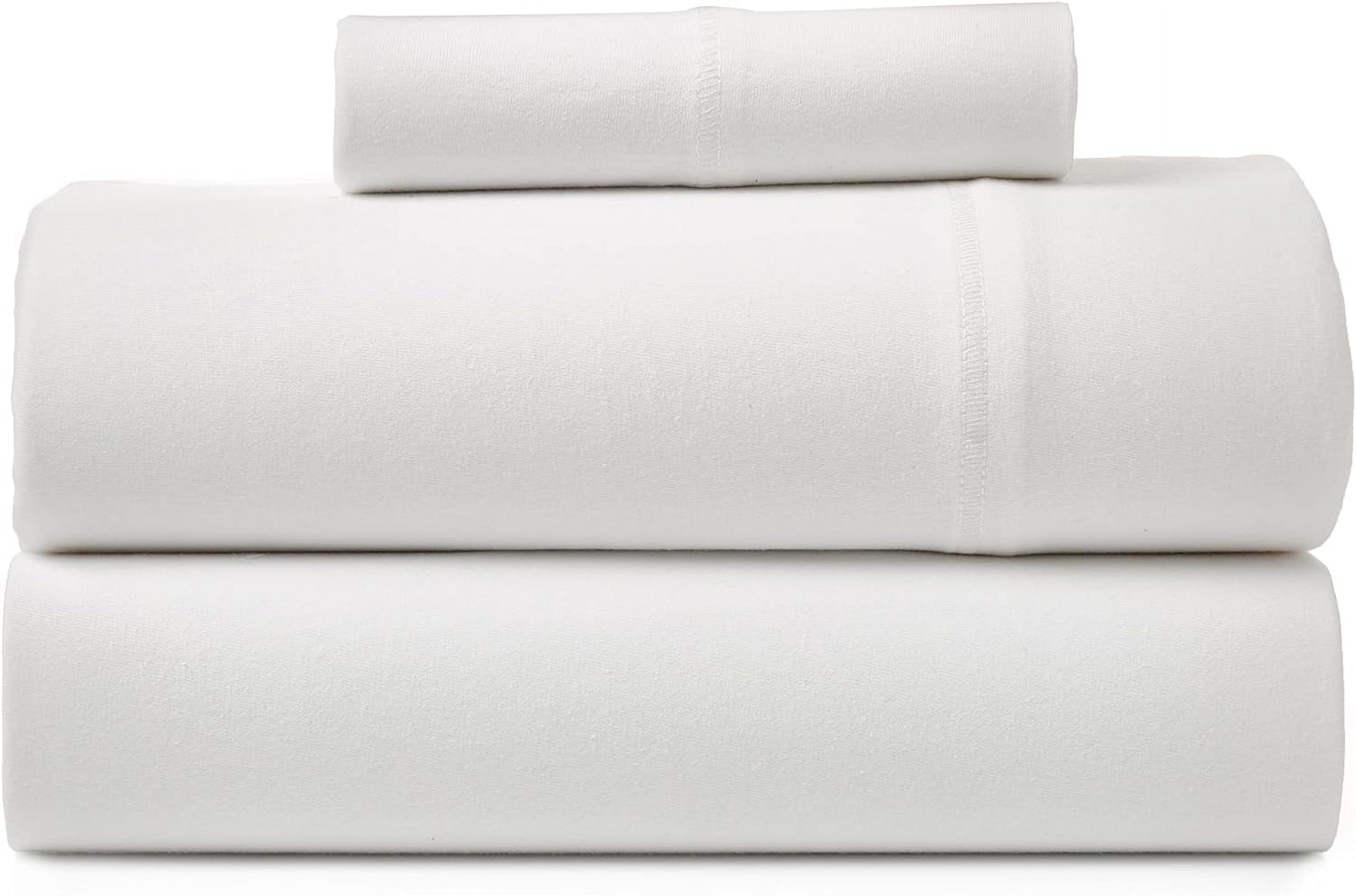 Twin White Organic Cotton Jersey Sheet Set with Deep Pockets
