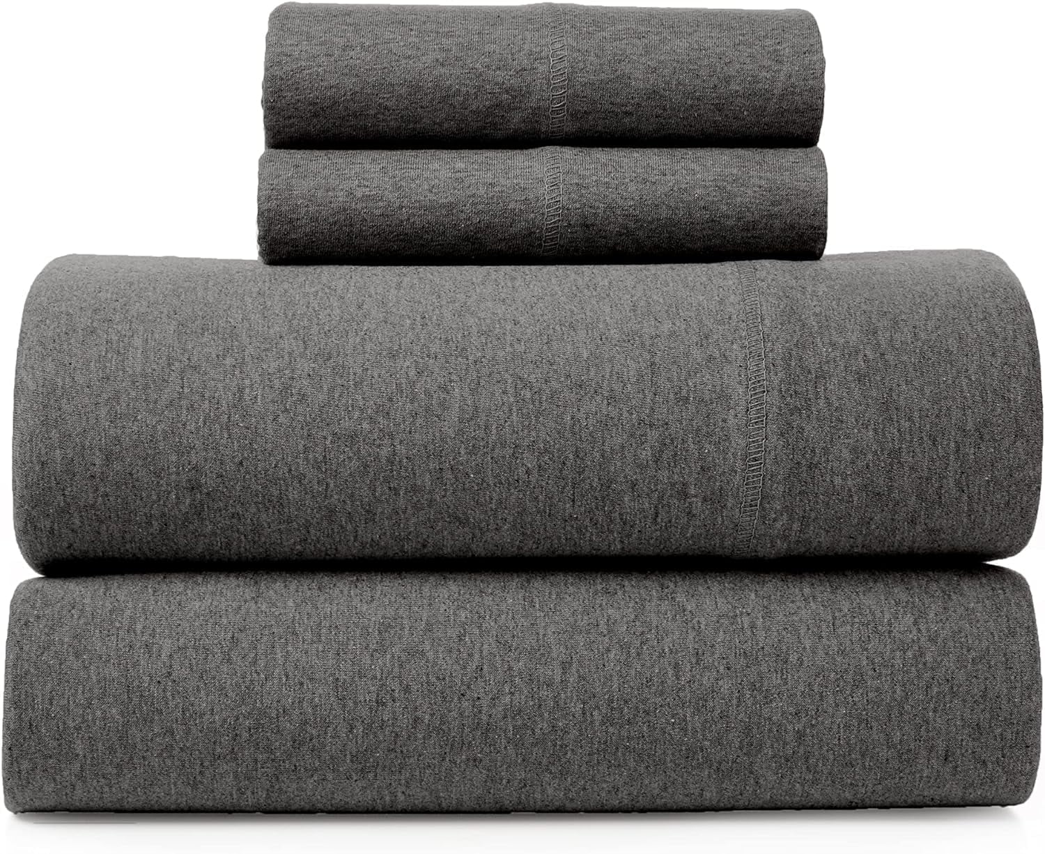 Road Trip America Jersey Sheet Set - 4 Pieces King Cotton Sheets Set - Stretchable Ultrasoft Luxury Knit Bed Linen (Dark Gray, King)
