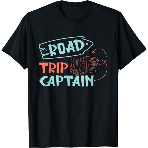 Road Trip Captain Traveler Vacation Explorer Adventure Gift T-Shirt Black Small