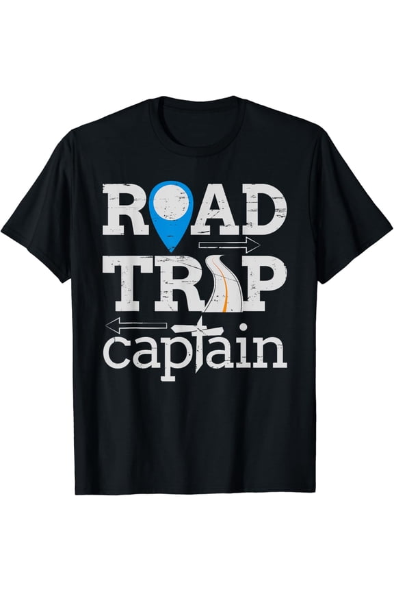 Road Trip Captain design Outdoor RV Camping Group Gift T-Shirt Black 3X-Large