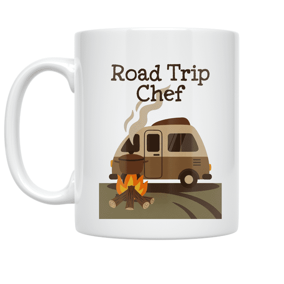 Road Trip Chef Design - Van Life Cooking Enthusiast - 11 oz Ceramic Coffee Mug