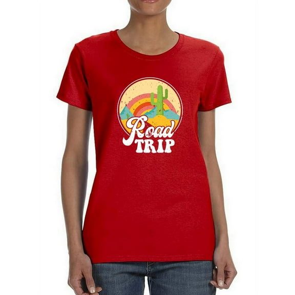 Road Trip Design Women T-Shirt, Female Small