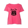 thumbnail image 1 of Road Trip Route 66 Womens Plus Size Scoopneck Tee, 1 of 1