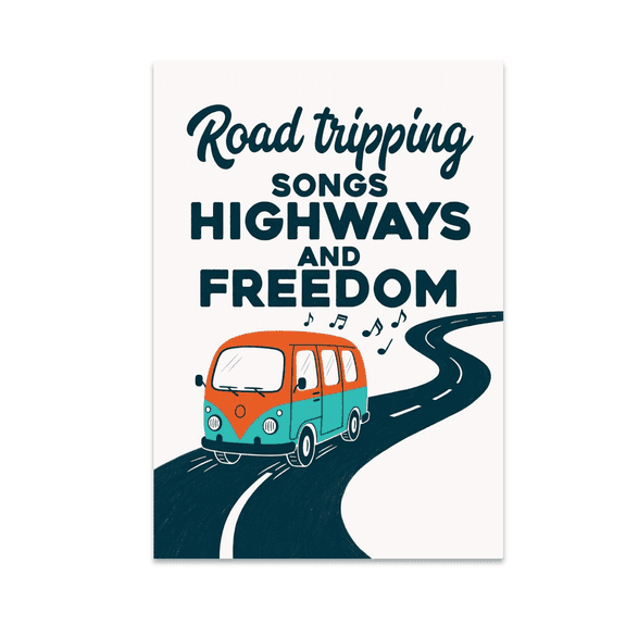 Road Tripping Songs Highways and Freedom - Travel Enthusiast - 13x19 Poster Print