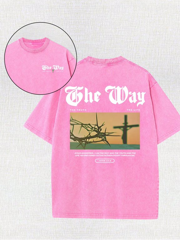 Road Truth Printing Retro Washed T-Shirt, 230G, Retro Street Style. Simple And Versatile, Pure Cotton Is Of High Quality, Novel And Fashionable, And It Is A Must-Have Fashion T-Shi