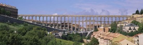 Road Under An Aqueduct Segovia Spain Canvas Art - Panoramic Images (36 x 12)