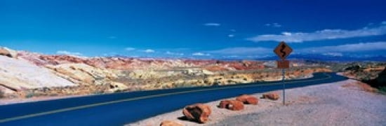 Road Valley of Fire State Park Overton NV Canvas Art - Panoramic Images (36 x 12)