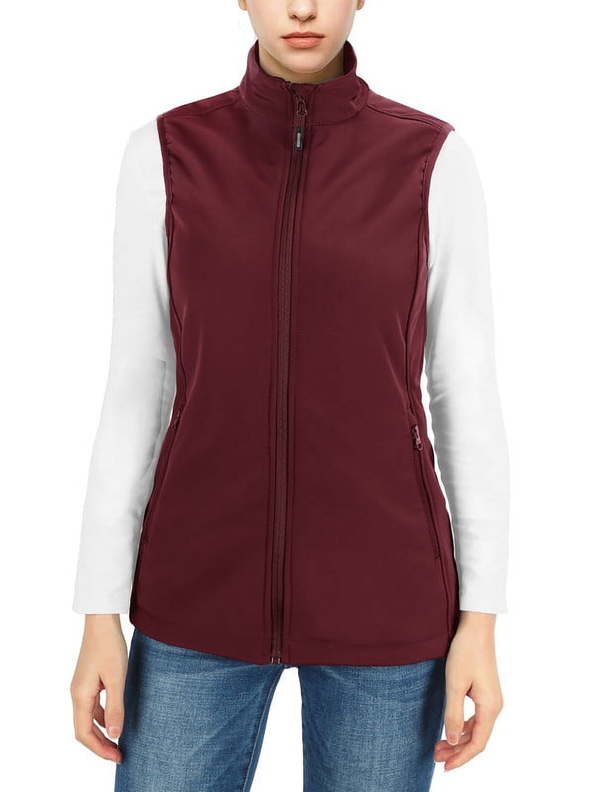 Off Road Ventures Women’s Fleece Softshell Vests Lightweight Outerwear Zip Up Sleeveless Running Vest for Golf Hiking