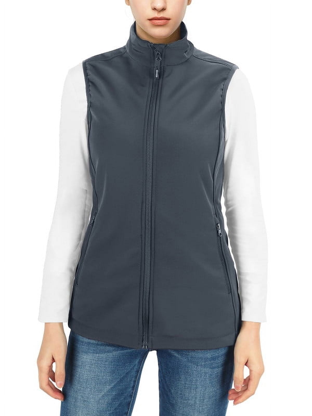 Off Road Ventures Women’s Fleece Softshell Vests Lightweight Outerwear Zip Up Sleeveless Running Vest for Golf Hiking