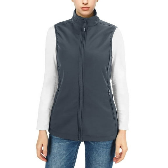 Off Road Ventures Women’s Fleece Softshell Vests Lightweight Outerwear Zip Up Sleeveless Running Vest for Golf Hiking