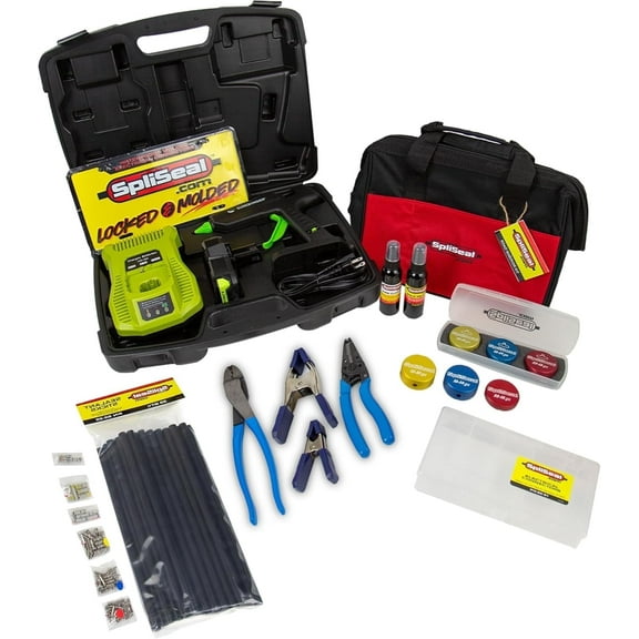 SpliSeal Road Warrior Kit - 6 Moulds, 120W Glue Gun, 50 Sealant Sticks, Mould Release, Wire Cleaner