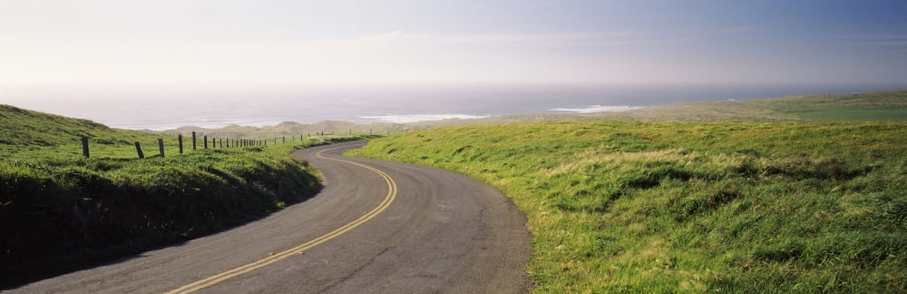 Road along the coast Point Reyes National Seashore Point Reyes Marin County California USA Canvas Art - Panoramic Images (36 x 12)