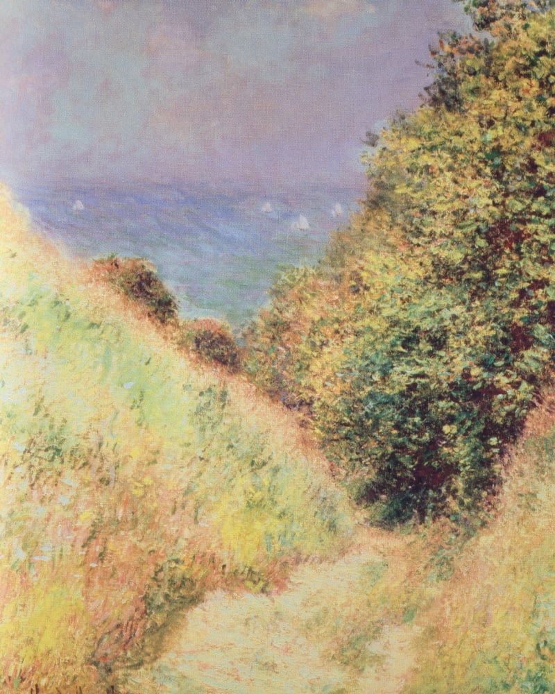 Road at La Cave Pourville 1882 Canvas Art - Claude Monet (18 x 24)