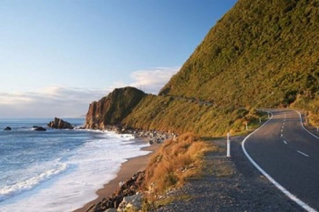 Road at Seventeen Mile Bluff South Island New Zealand Canvas Art - David Wall DanitaDelimont (24 x 15)