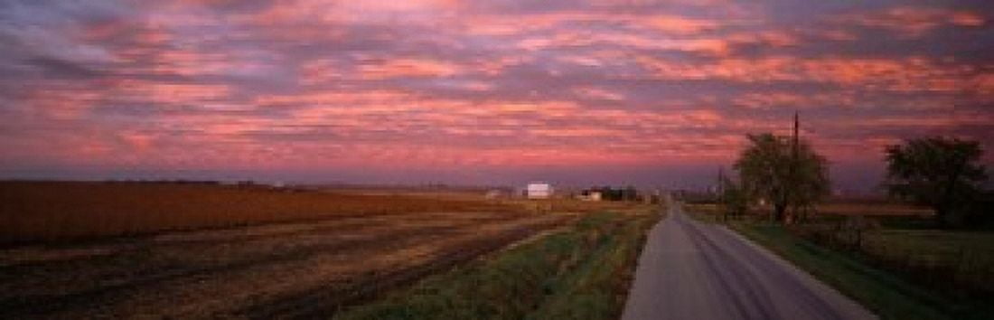 Road in Illinois Canvas Art - Panoramic Images (37 x 12)