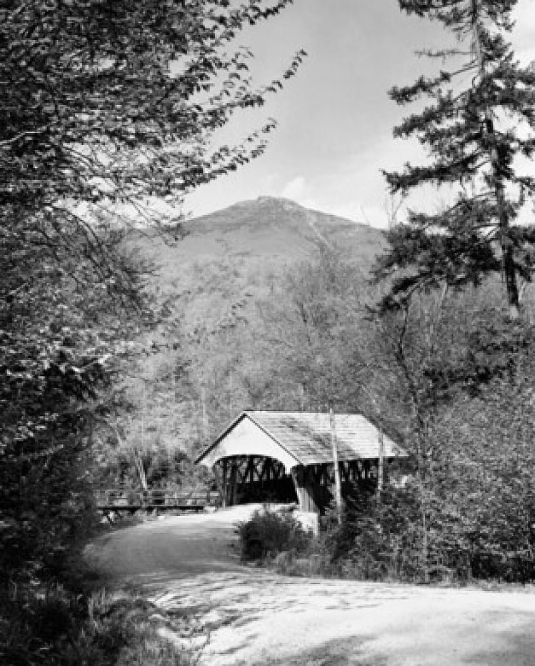 Road leading towards a covered bridge New Hampshire USA Canvas Art - (18 x 24)