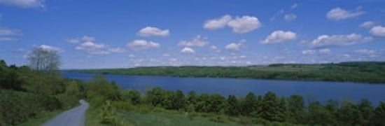 Road near a lake Owasco Lake Finger Lakes Region New York State USA Canvas Art - Panoramic Images (36 x 12)
