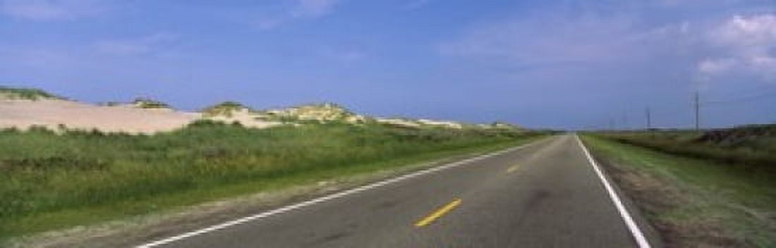 Road passing through a landscape North Carolina Highway 12 Cape Hatteras National Seashore Outer Banks North Carolina USA Canvas Art - Panoramic Images (36 x 12)