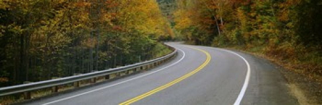 Road passing through a forest Winding Road New Hampshire USA Canvas Art - Panoramic Images (18 x 6)