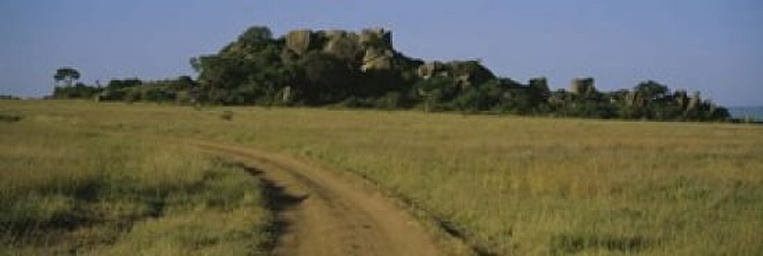 Road passing through a grassland Simba Kopjes Road Serengeti Tanzania Africa Canvas Art - Panoramic Images (18 x 6)