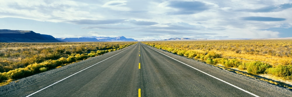 Road passing through a landscape Eberts Rim Oregon USA Canvas Art - Panoramic Images (12 x 36)