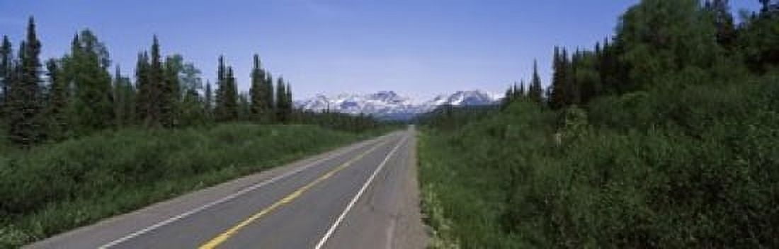 Road passing through a landscape George Parks Highway Alaska USA Canvas Art - Panoramic Images (18 x 6)