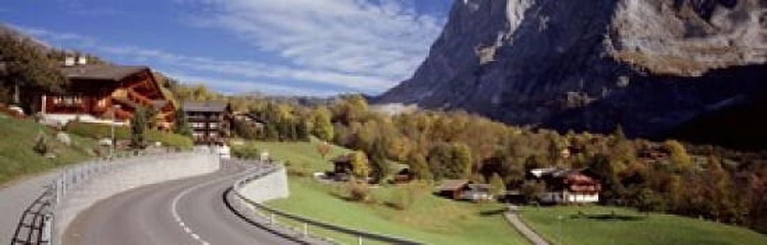 Road passing through a landscape Grindelwald Interlaken Switzerland Canvas Art - Panoramic Images (18 x 6)