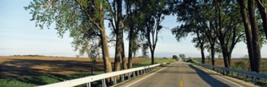 Road passing through a landscape Illinois Route 64 Carroll County Illinois USA Canvas Art - Panoramic Images (36 x 12)