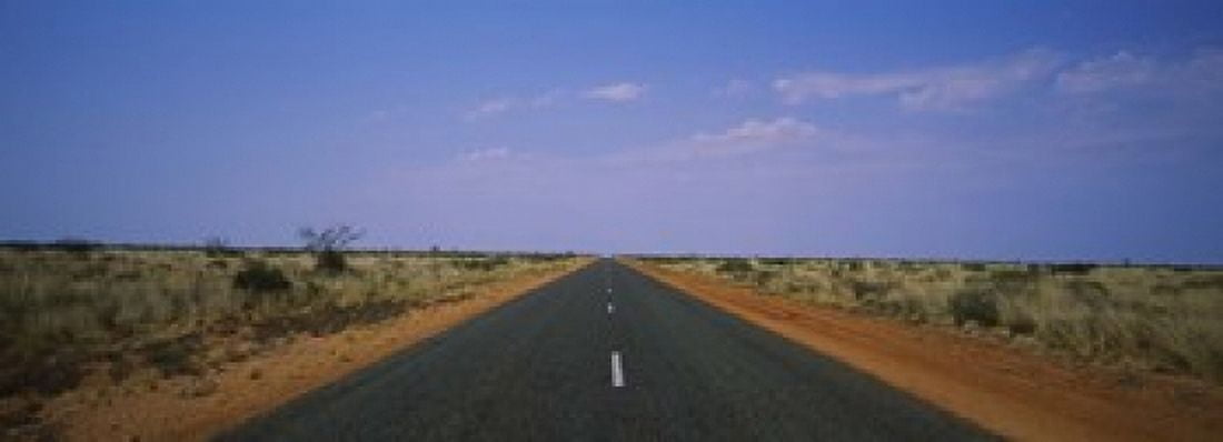 Road passing through a landscape Outback Highway Australia Canvas Art - Panoramic Images (18 x 7)