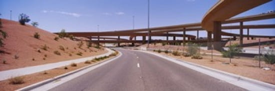 Road passing through a landscape Phoenix Arizona USA Canvas Art - Panoramic Images (36 x 12)