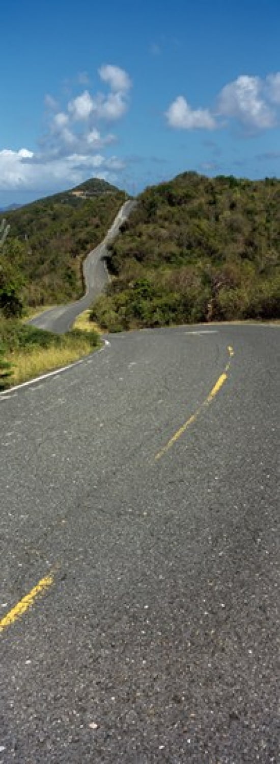 Road passing through a landscape US Virgin Islands Highway 10 St John US Virgin Islands Canvas Art - Panoramic Images (18 x 7)