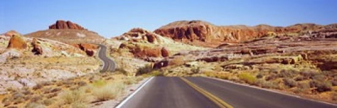 Road passing through the Valley of Fire State Park Nevada USA Canvas Art - Panoramic Images (36 x 12)