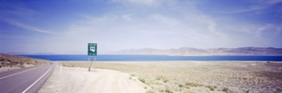 Road sign at the roadside Nevada State Route 446 Pyramid Lake Nevada USA Canvas Art - Panoramic Images (36 x 12)
