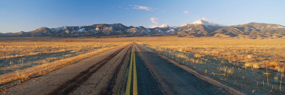 Road through desert Canvas Art - Panoramic Images (36 x 12)