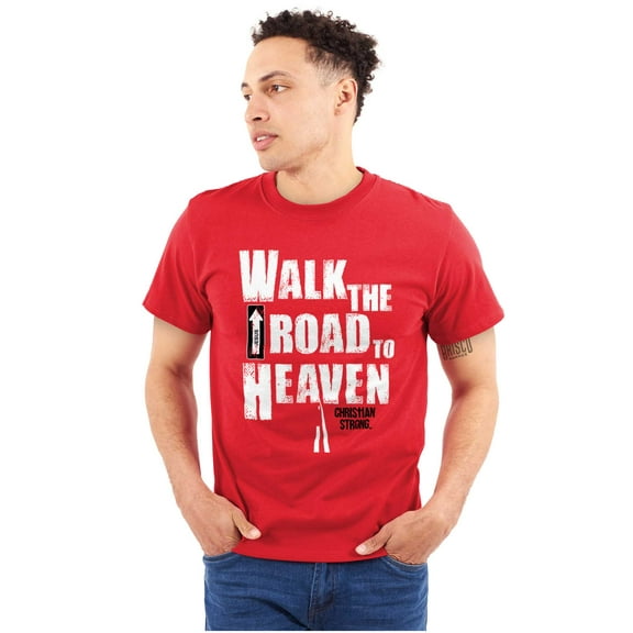 Road to Heaven Faith Religious Plus Size Crewneck Graphic Tee Shirt Brisco Brands 3X