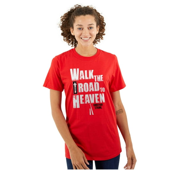 Road to Heaven Faith Religious Men's Graphic T Shirt Tees Brisco Brands M