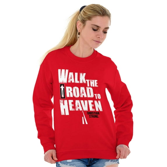 Road to Heaven Faith Religious Sweatshirt for Men or Women Brisco Brands M